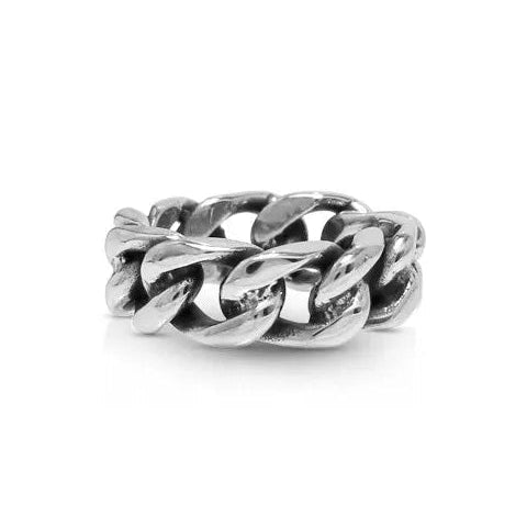 Anello a catena uomo in acciaio inox