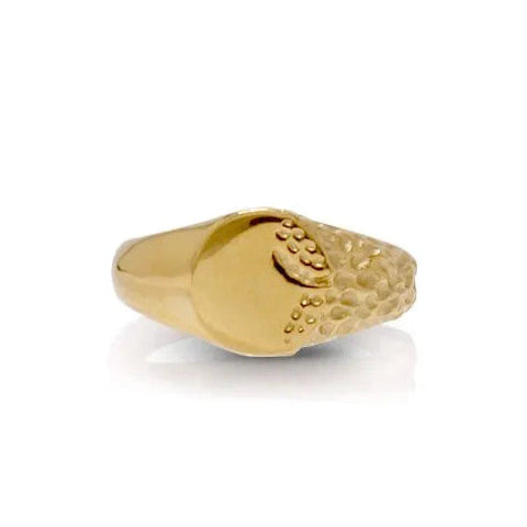 Anello in acciaio inossidabile Martellato oro