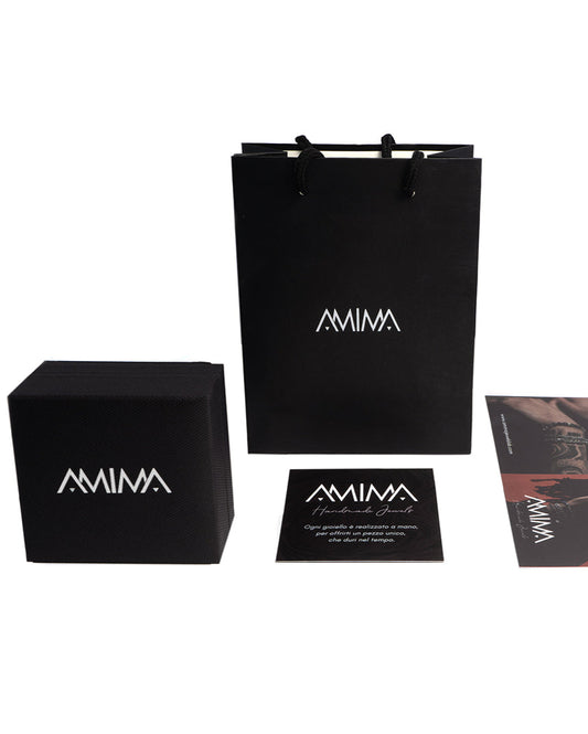 Anello catena con pietra in acciaio 316L oro