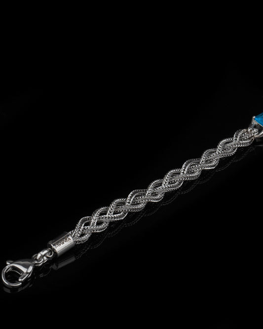 Bracciale intrecciato braid zircon blue
