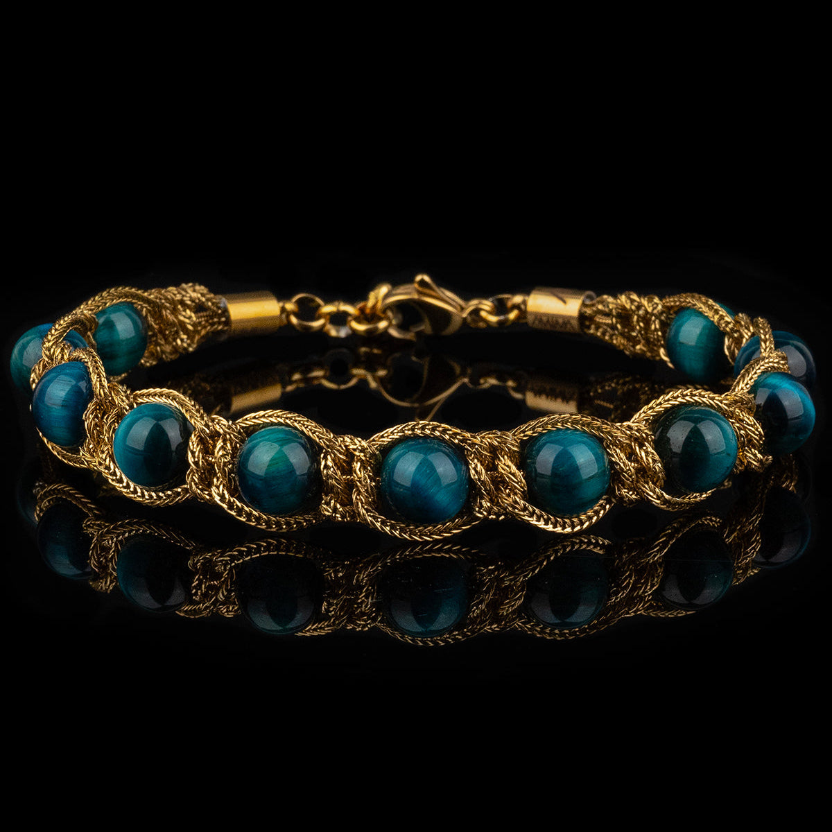 Bracciale Shamballa Oro 18kt Azzurro