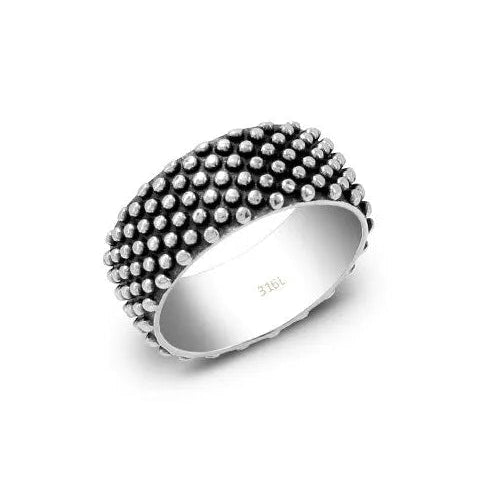 Anello a fascia puntinata in acciaio 316L