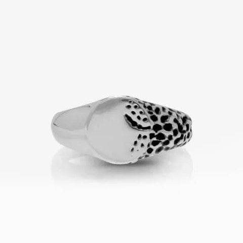 Anello in acciaio inossidabile Martellato argento