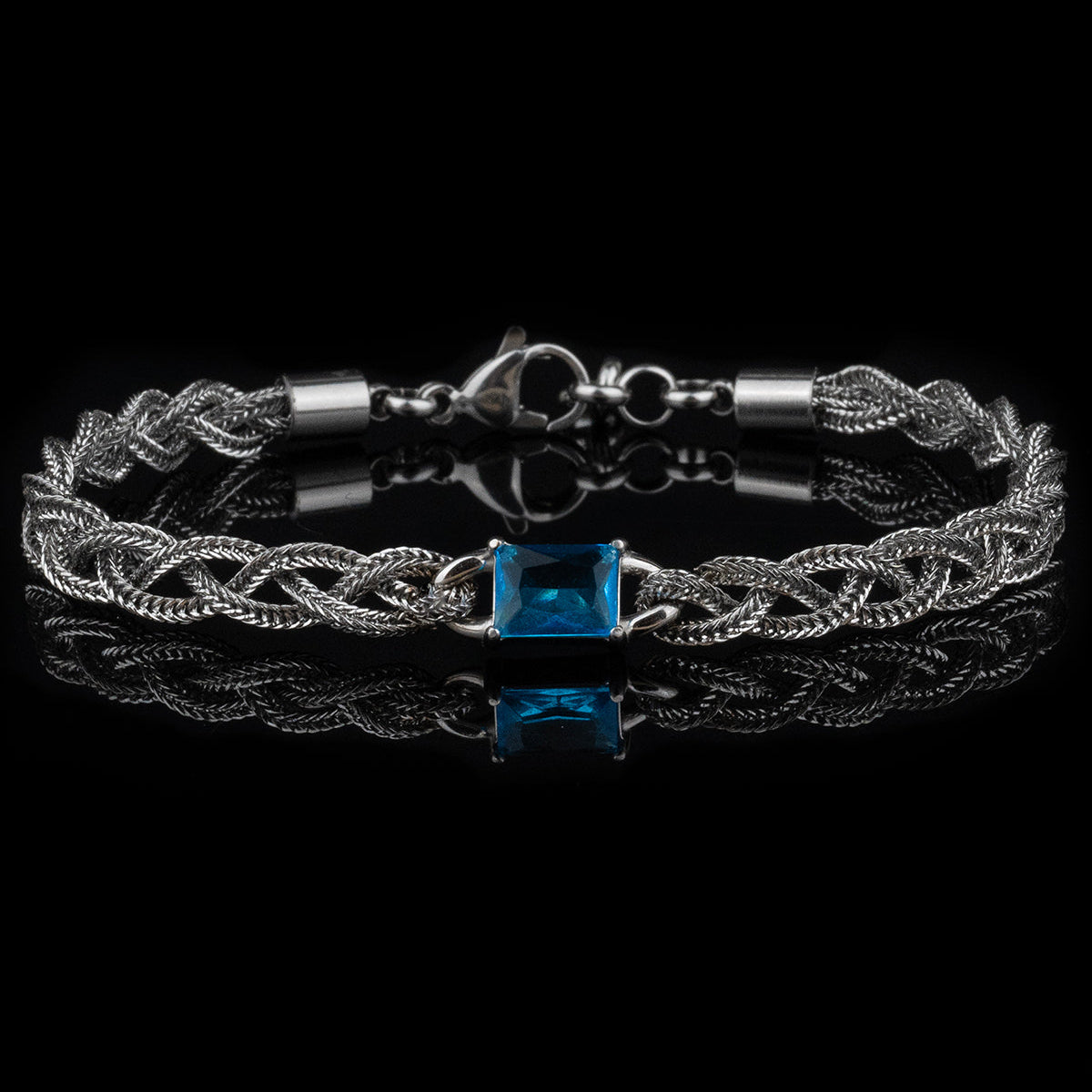 Bracciale intrecciato braid zircon blue
